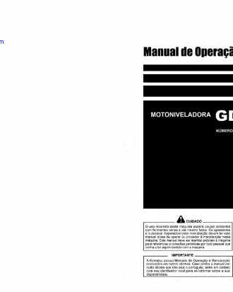 GD655-5B(BRA) S/N B40001-UP Operation manual (Portuguese)