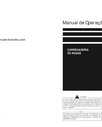 WA320-6(BRA) S/N B20001-UP Operation manual (Portuguese)