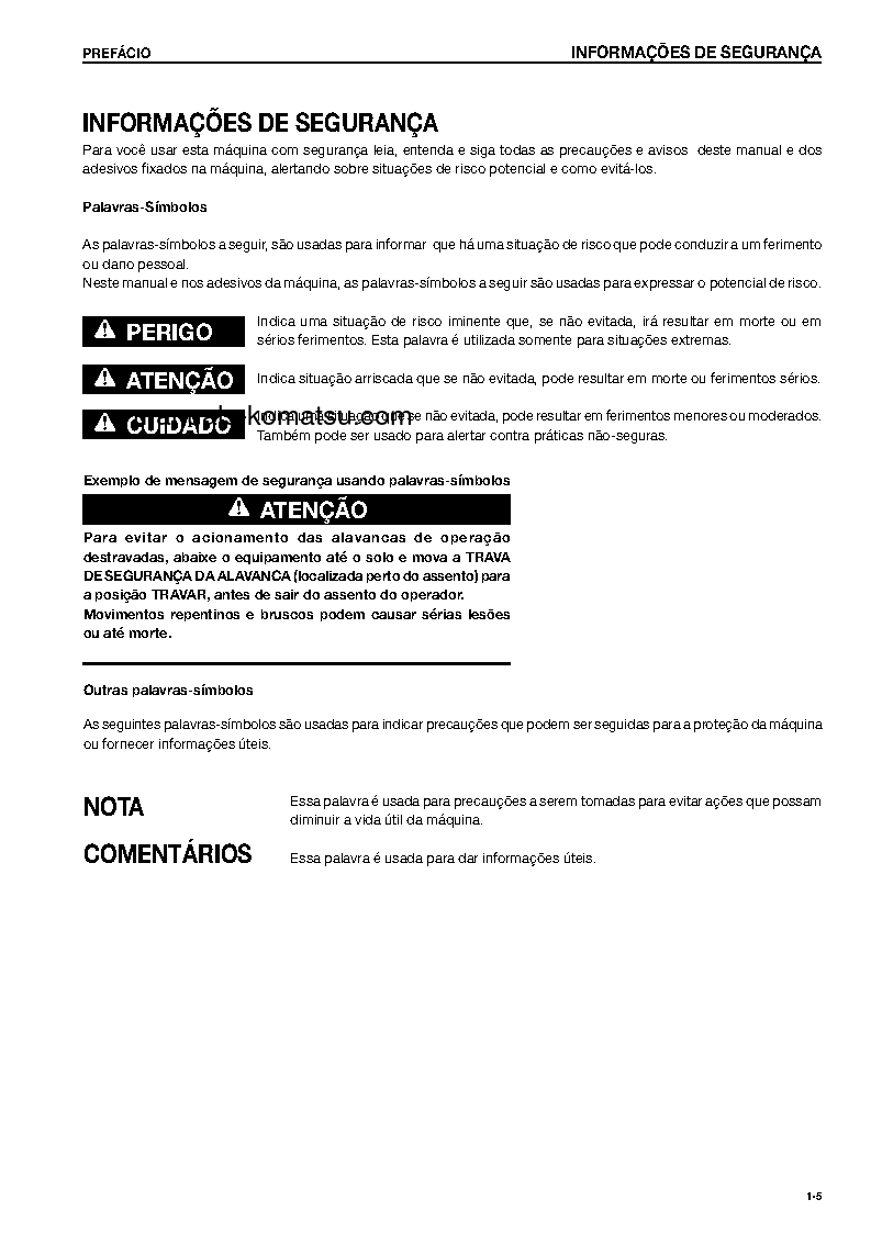 Protected: D61EX-15(BRA) S/N B40001-UP Operation manual (Portuguese)