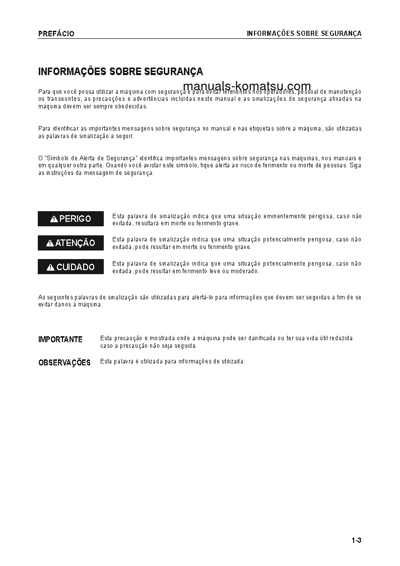 Protected: HD785-7(JPN) S/N 30001-UP Operation manual (Portuguese)