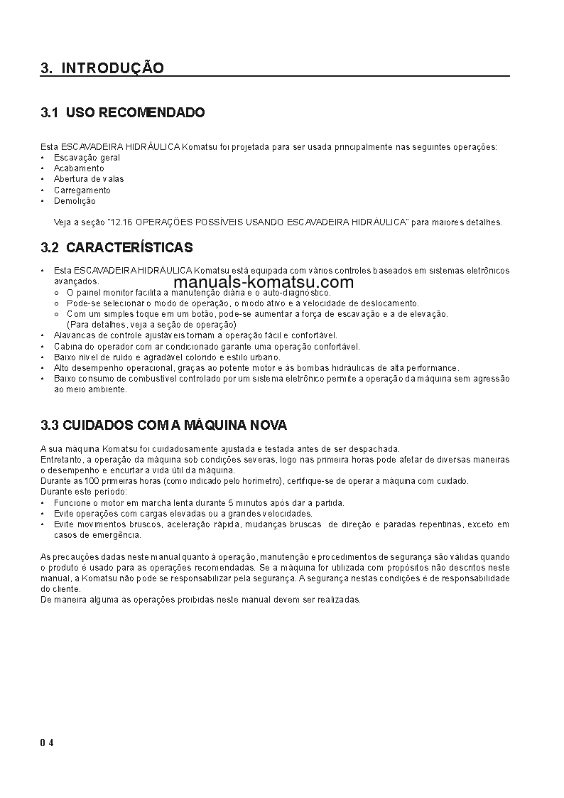 Protected: PC120LC-6(JPN) S/N 70001-UP Operation manual (Portuguese)