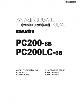 PC200-6(BRA) S/N B10001-UP Shop (repair) manual (Portuguese)