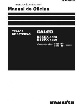 D85EX-15(JPN)-E0 S/N 11001-UP Shop (repair) manual (Portuguese)