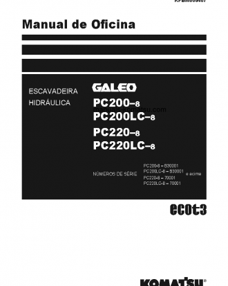 PC200-8(BRA) S/N B30001-UP Shop (repair) manual (Portuguese)