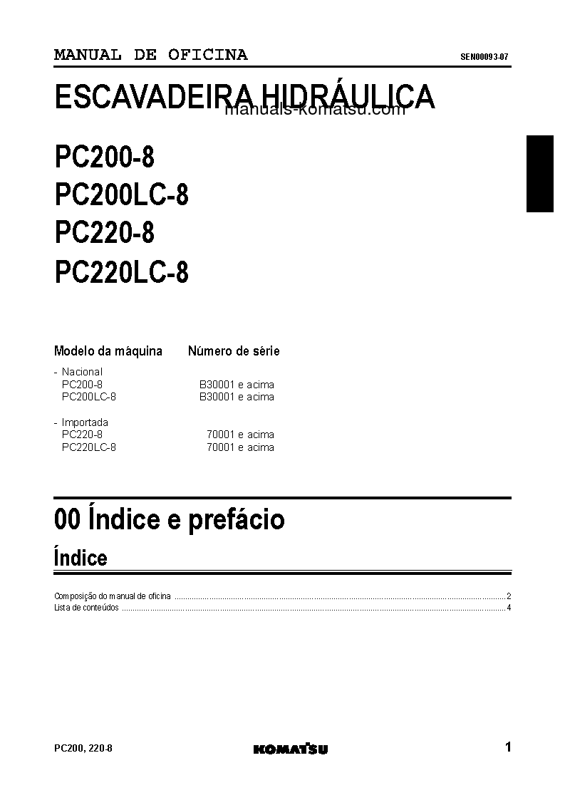 Protected: PC220LC-8(JPN) S/N 70001-UP Shop (repair) manual (Portuguese)