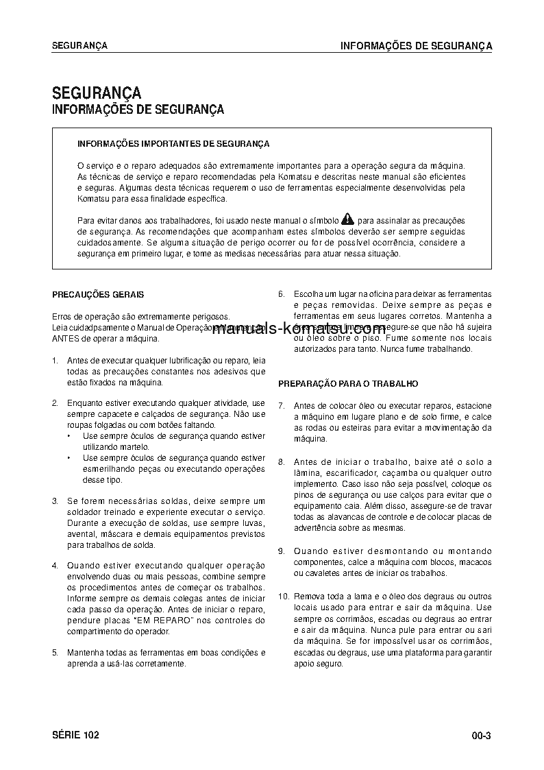 Protected: 102 SERIES(BRA) Shop (repair) manual (Portuguese)