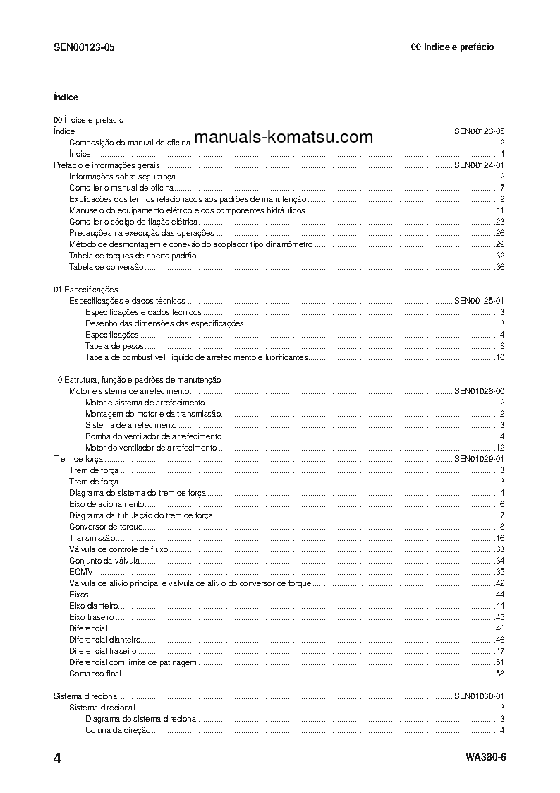 Protected: WA380-6(JPN) S/N 65001-UP Shop (repair) manual (Portuguese)