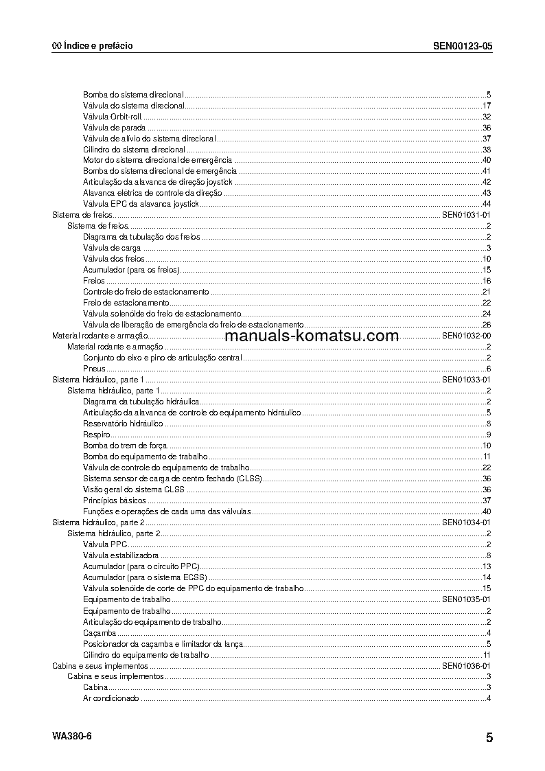 Protected: WA380-6(JPN) S/N 65001-UP Shop (repair) manual (Portuguese)