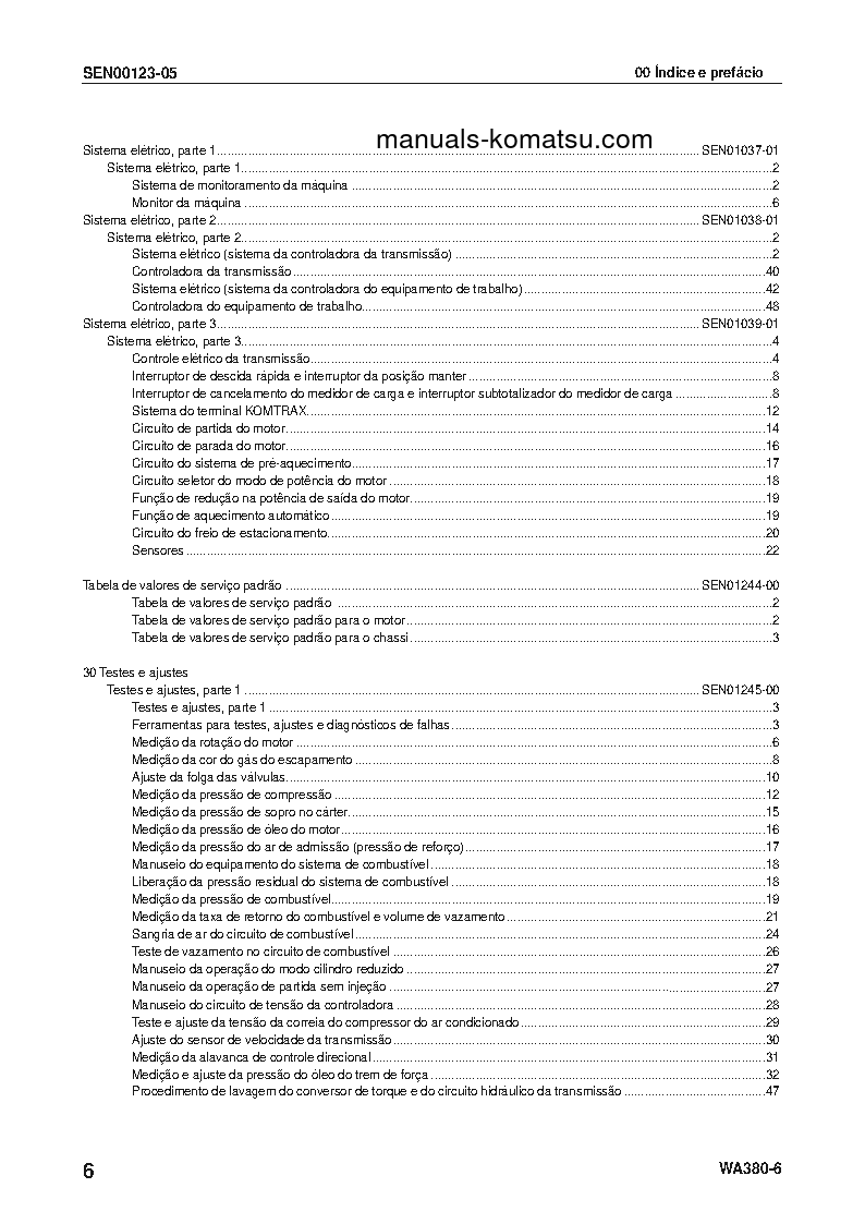 Protected: WA380-6(JPN) S/N 65001-UP Shop (repair) manual (Portuguese)