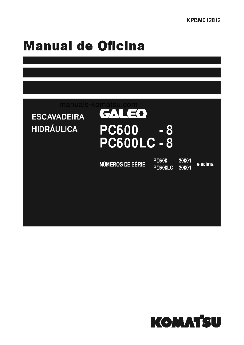PC600LC-8(JPN) S/N 30001-UP Shop (repair) manual (Portuguese)