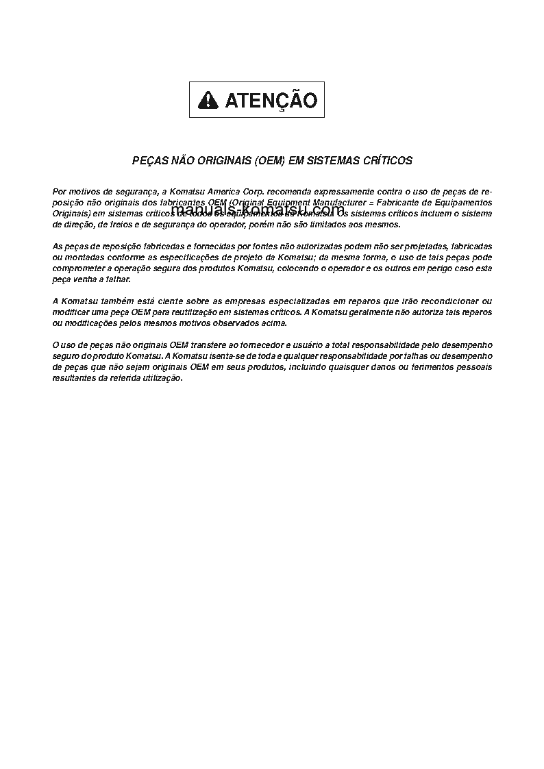 Protected: 830E-AC(USA) S/N A30001-UP Shop (repair) manual (Portuguese)