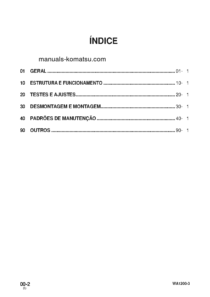 Protected: WA1200-3(JPN) S/N 50001-UP Shop (repair) manual (Portuguese)