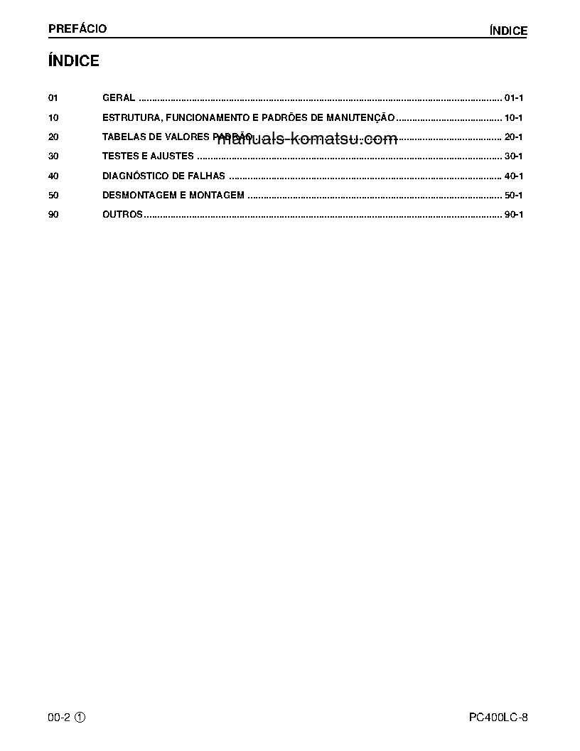 Protected: PC400LC-8(USA) S/N A88001-UP Shop (repair) manual (Portuguese)