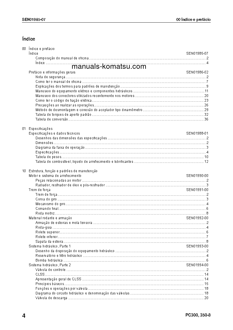 Protected: PC300LC-8(USA) S/N A90001-UP Shop (repair) manual (Portuguese)