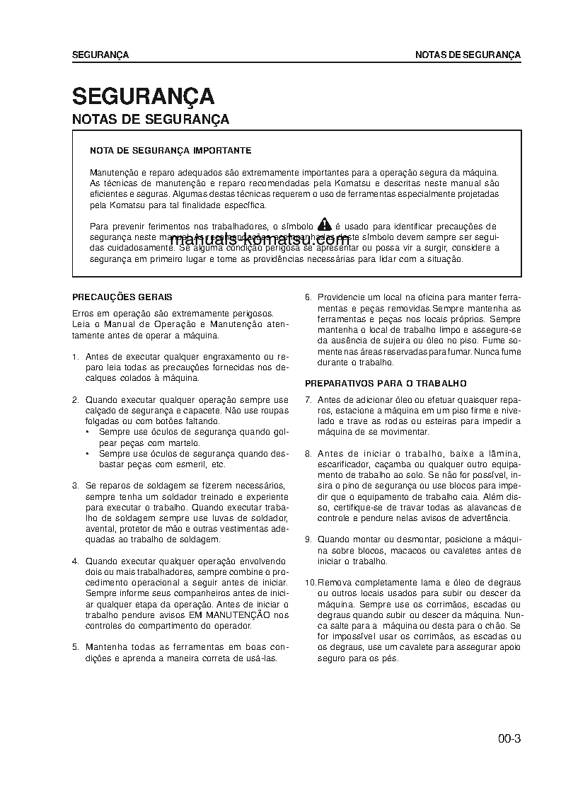 Protected: GD555-3(BRA)-C S/N B15001-UP Shop (repair) manual (Portuguese)