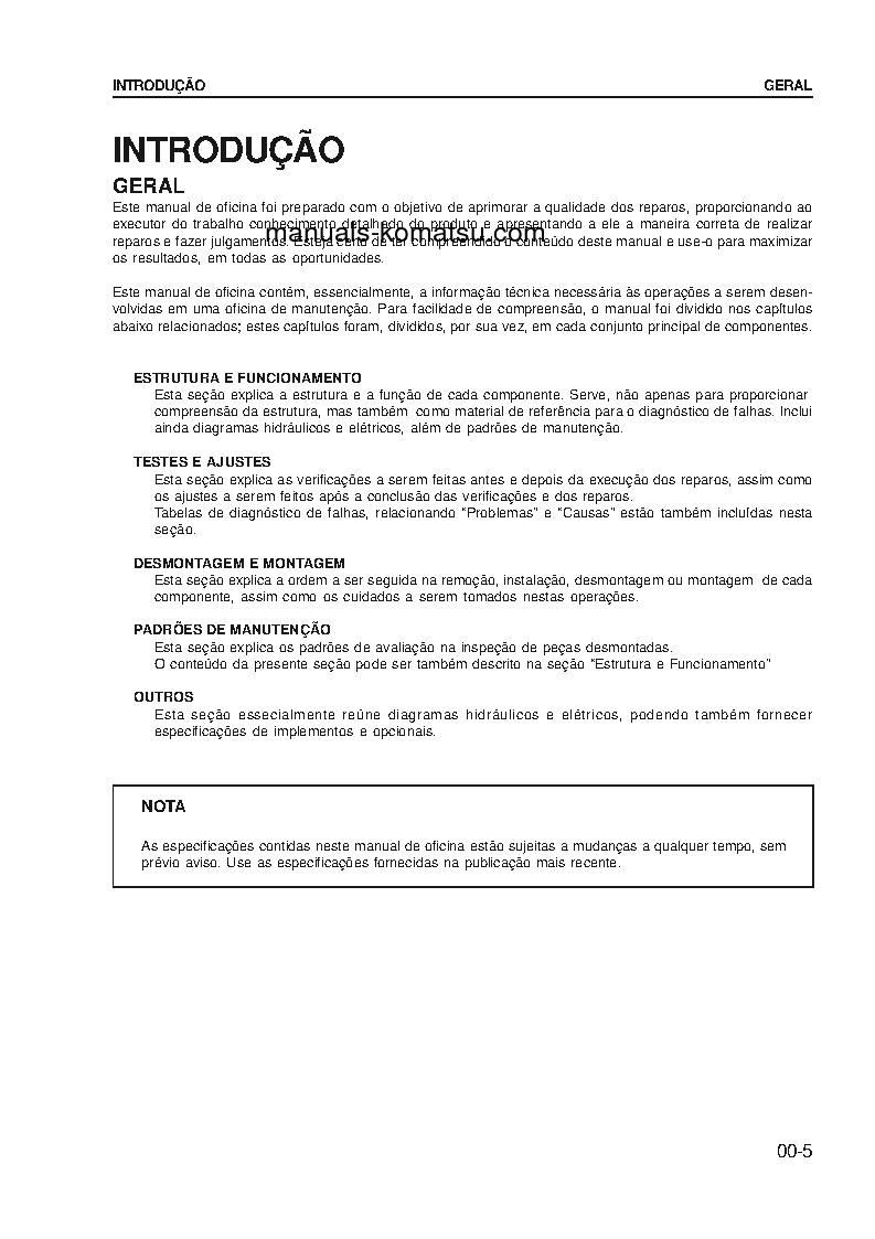 Protected: GD555-3(BRA)-C S/N B15001-UP Shop (repair) manual (Portuguese)