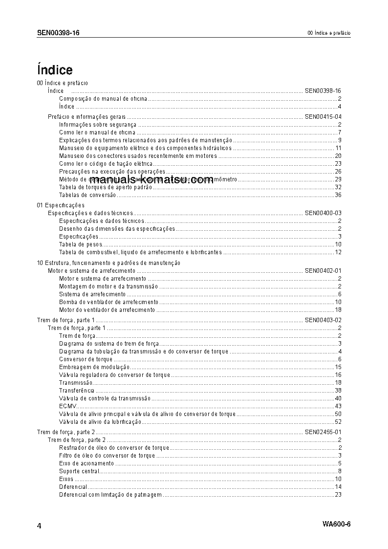 Protected: WA600-6(JPN) S/N 60001-UP Shop (repair) manual (Portuguese)