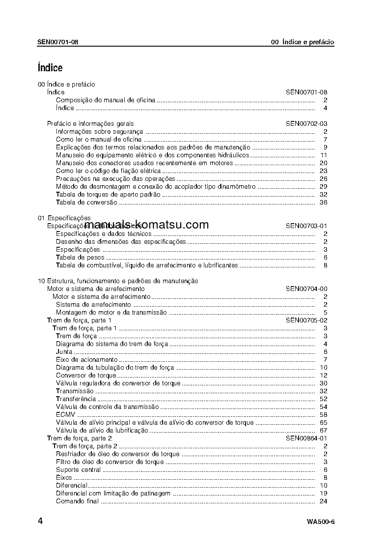 Protected: WA500-6(JPN)-FOR N. AMERICA S/N 55001-UP Shop (repair) manual (Portuguese)