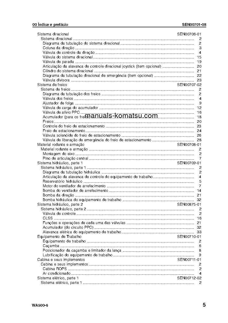 Protected: WA500-6(JPN)-FOR N. AMERICA S/N 55001-UP Shop (repair) manual (Portuguese)
