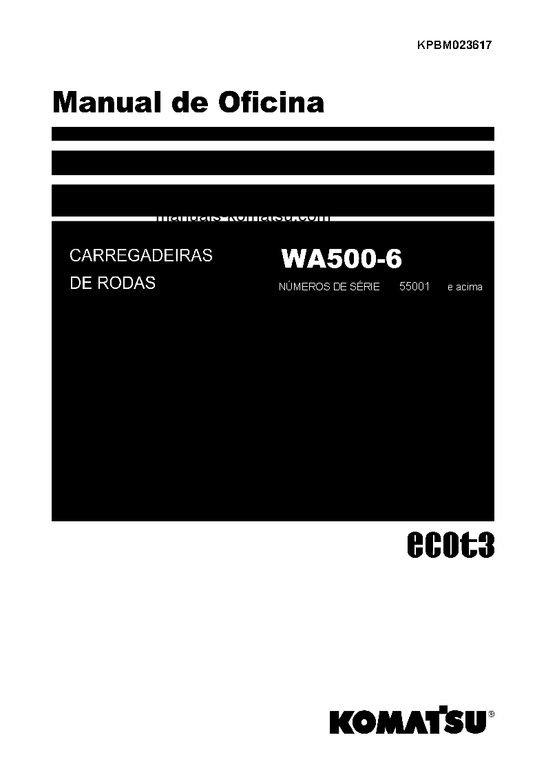 WA500-6(JPN) S/N 55001-UP Shop (repair) manual (Portuguese)