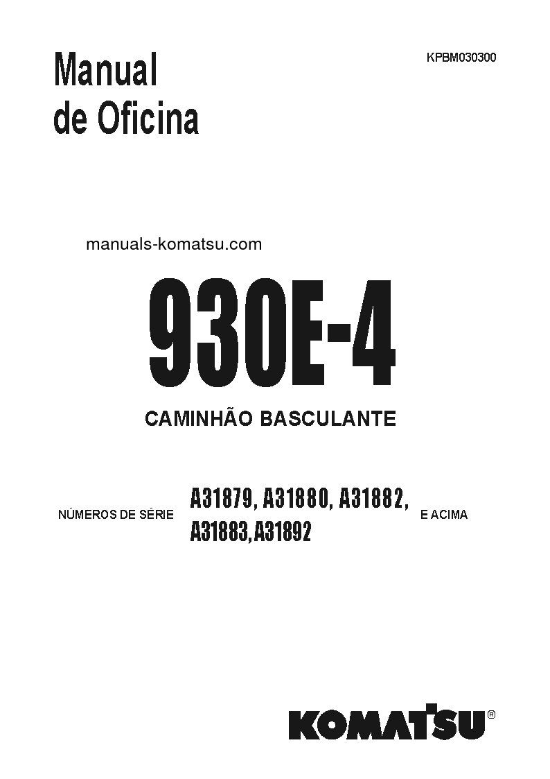 930E-4(USA) S/N A31879-A31880 Shop (repair) manual (Portuguese)