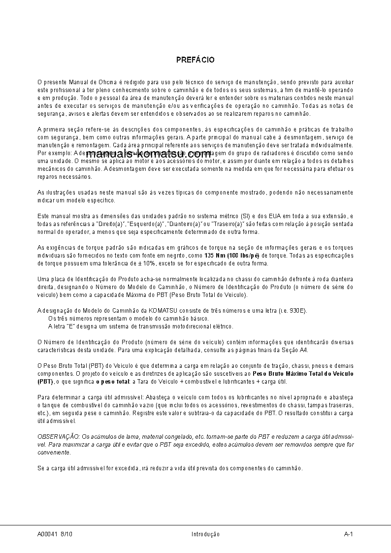 Protected: 930E-4(USA) S/N A31879-A31880 Shop (repair) manual (Portuguese)