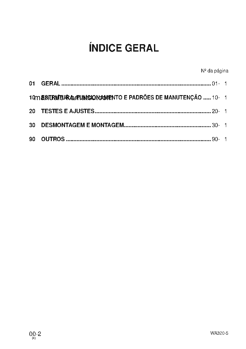 Protected: WA320-5(BRA) S/N B10001-UP Shop (repair) manual (Portuguese)
