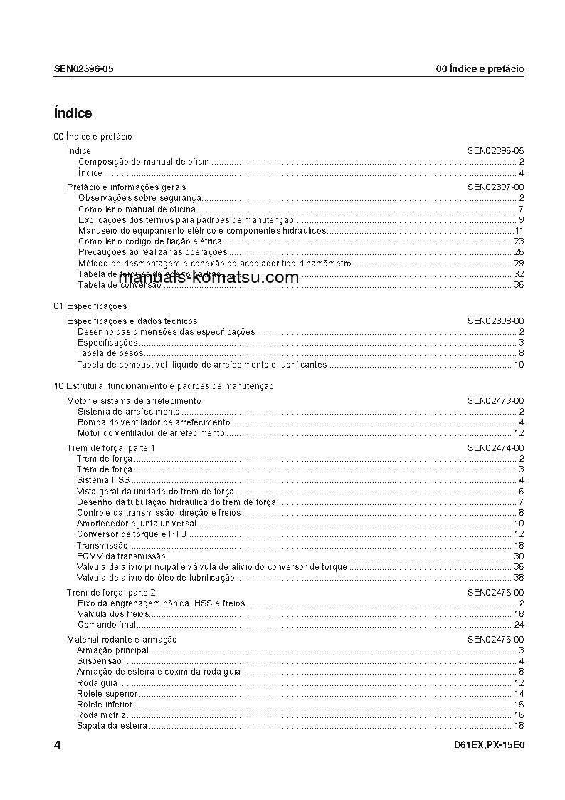 Protected: D61EX-15(BRA)-E0 S/N B45001-UP Shop (repair) manual (Portuguese)