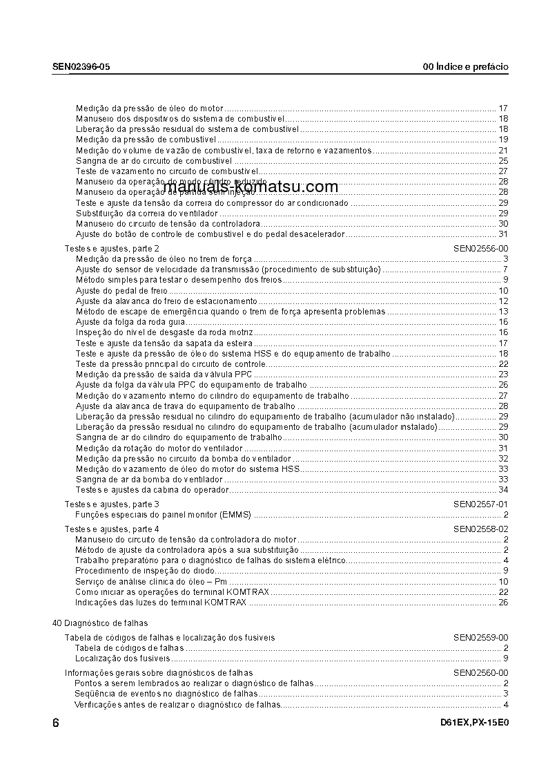 Protected: D61EX-15(BRA)-E0 S/N B45001-UP Shop (repair) manual (Portuguese)