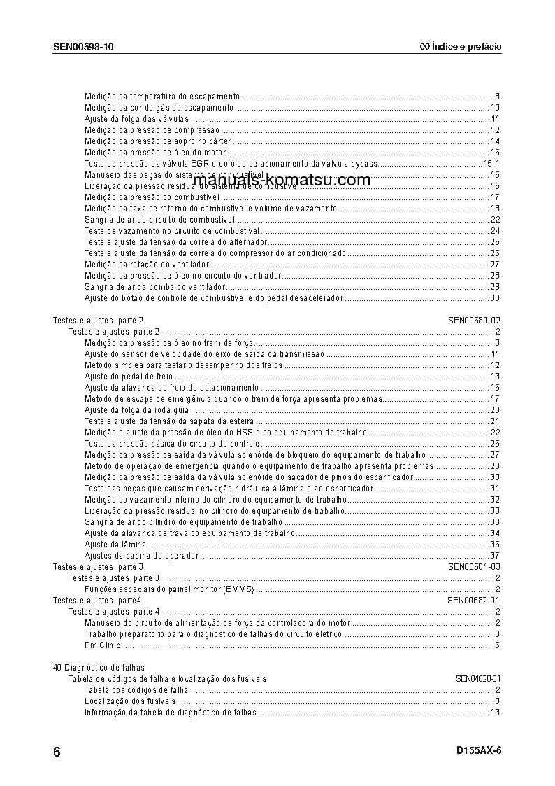 Protected: D155AX-6(JPN) S/N 80001-UP Shop (repair) manual (Portuguese)