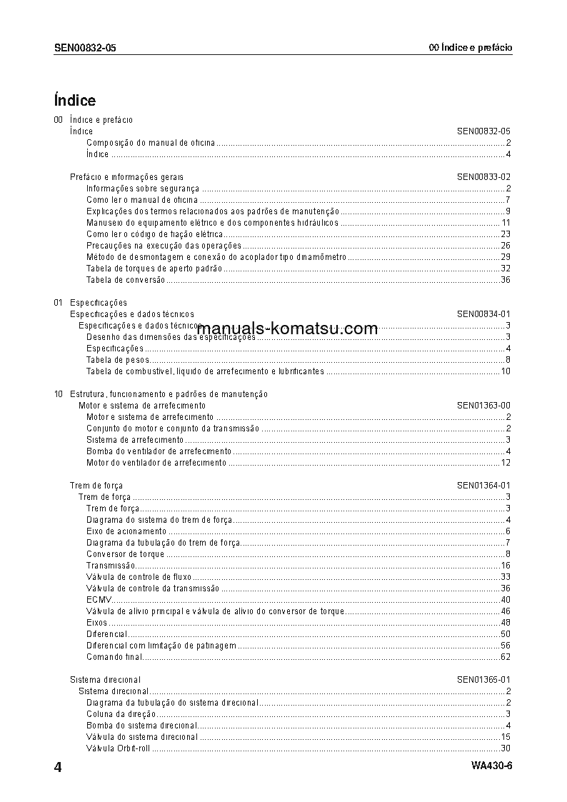 Protected: WA430-6(JPN) S/N 65001-UP Shop (repair) manual (Portuguese)