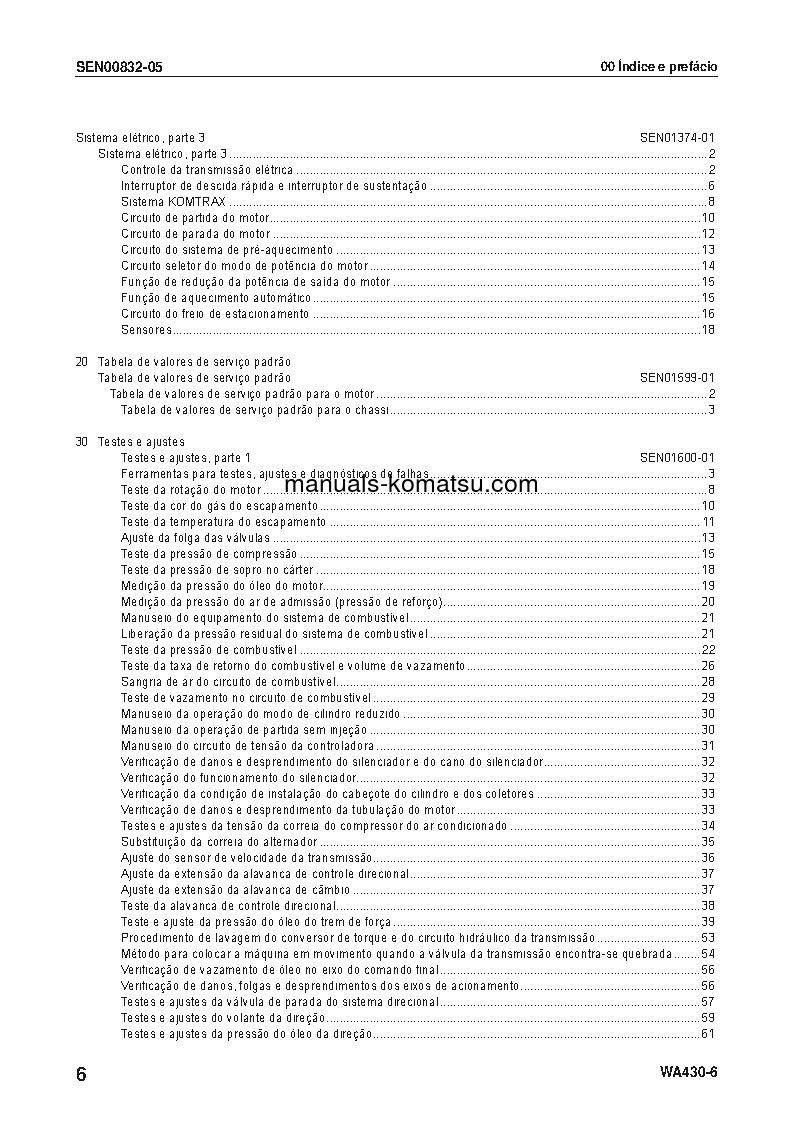 Protected: WA430-6(JPN) S/N 65001-UP Shop (repair) manual (Portuguese)