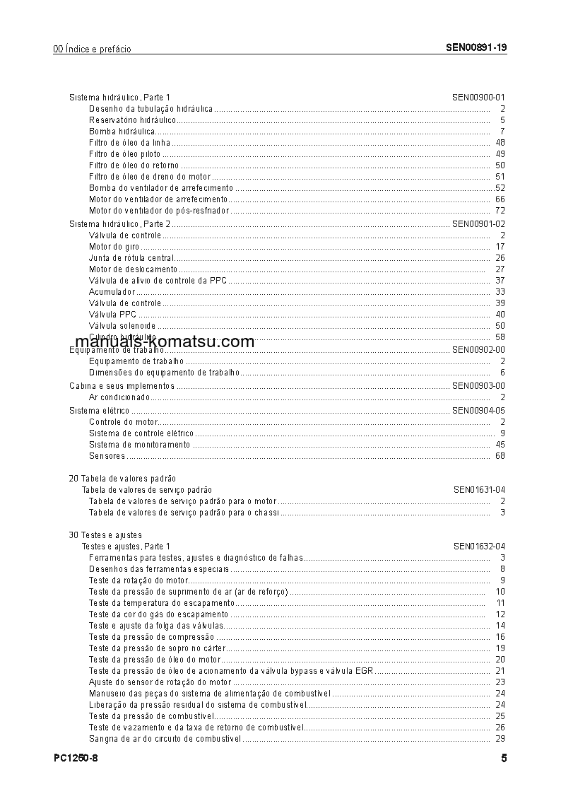 Protected: PC1250LC-8(JPN) S/N 30165-UP Shop (repair) manual (Portuguese)