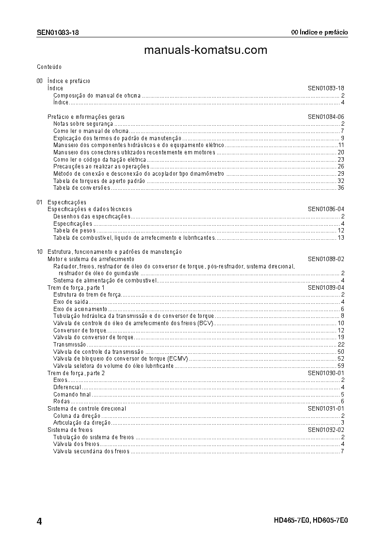 Protected: HD605-7(JPN)-E0 S/N 8001-8032 Shop (repair) manual (Portuguese)
