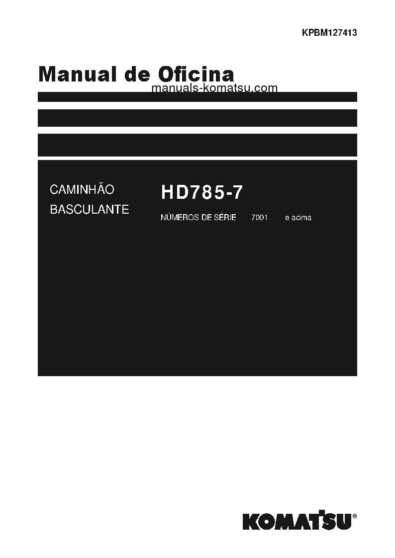 HD785-7(JPN) S/N 7001-UP Shop (repair) manual (Portuguese)