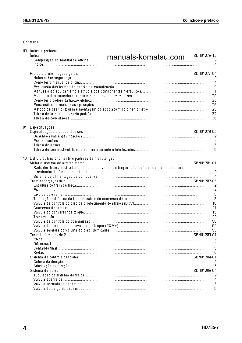 Protected: HD785-7(JPN) S/N 7001-UP Shop (repair) manual (Portuguese)