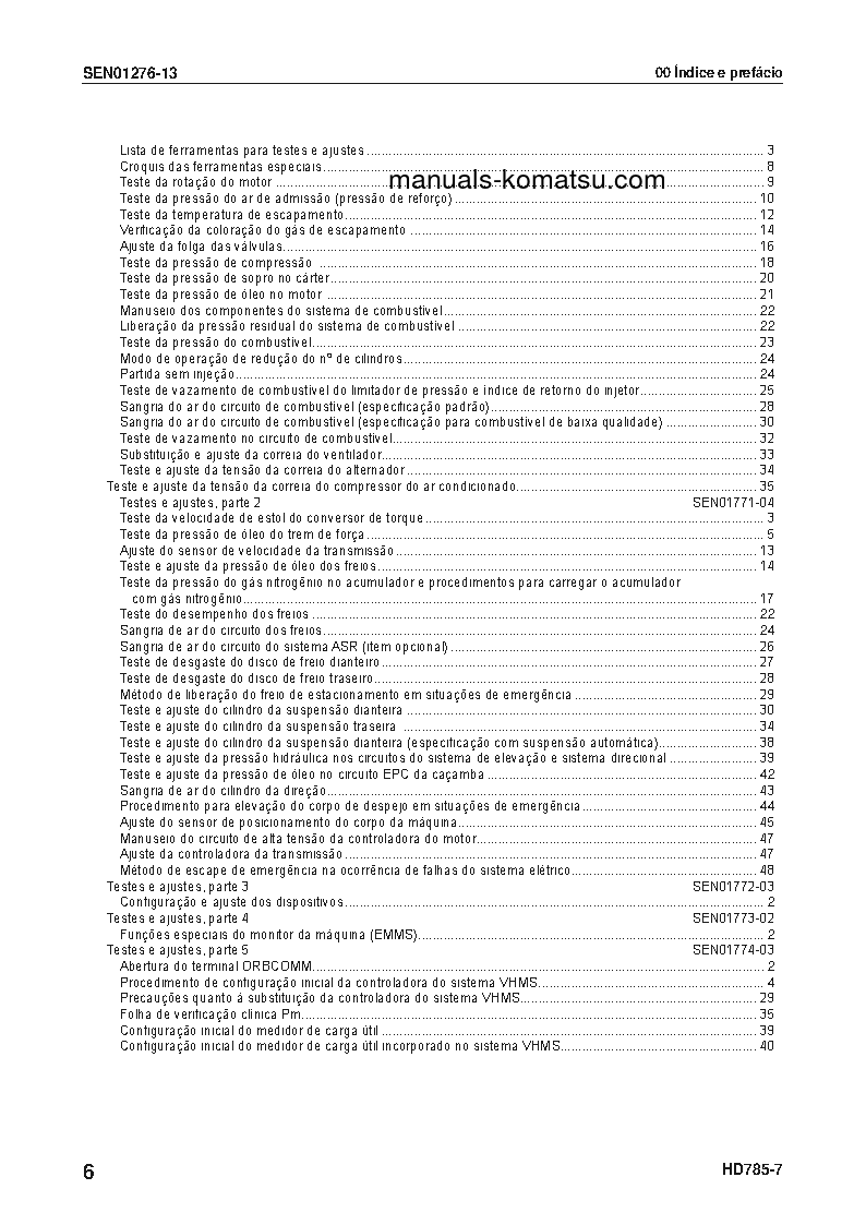 Protected: HD785-7(JPN) S/N 7001-UP Shop (repair) manual (Portuguese)