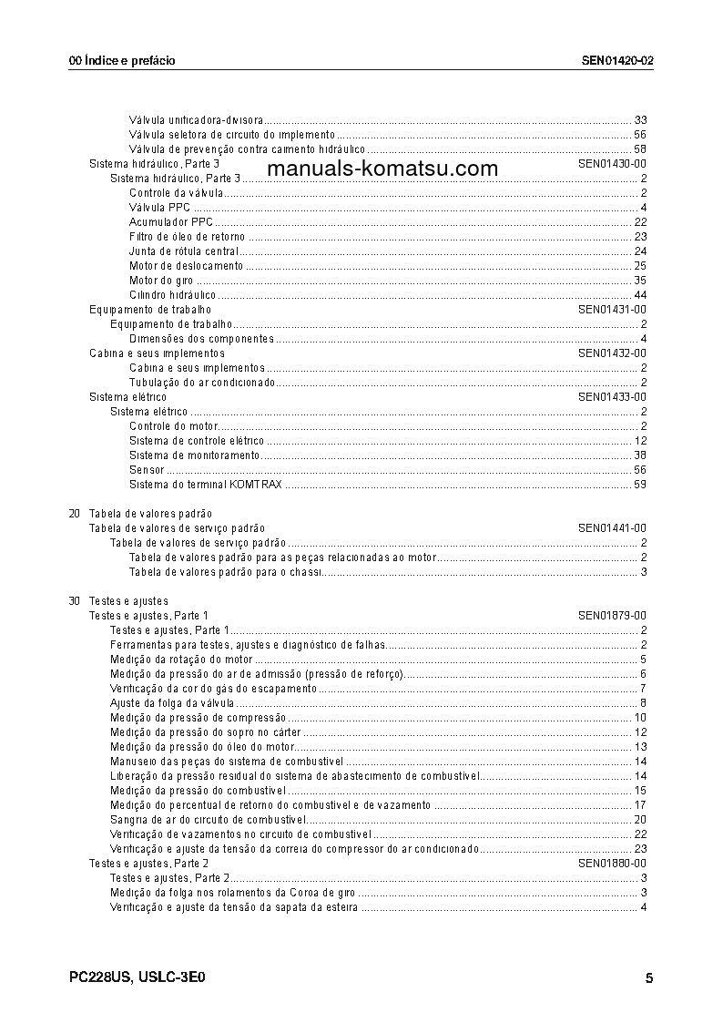 Protected: PC228USLC-3(JPN)-E0 S/N 40001-UP Shop (repair) manual (Portuguese)