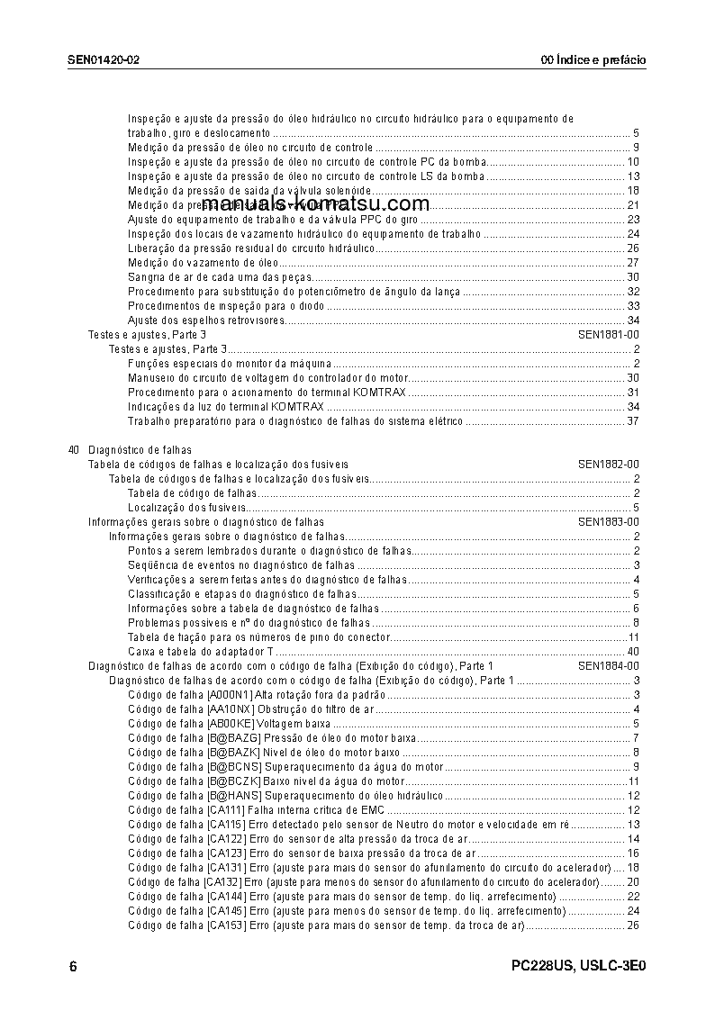 Protected: PC228USLC-3(JPN)-E0 S/N 40001-UP Shop (repair) manual (Portuguese)