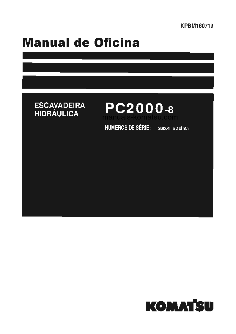 PC2000-8(JPN) S/N 20001-UP Shop (repair) manual (Portuguese)