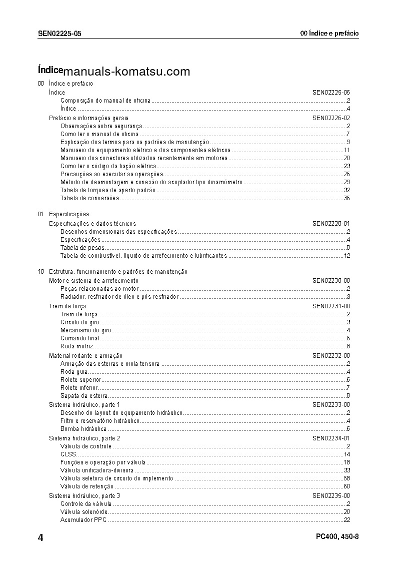 Protected: PC400-8(JPN) S/N 70001-UP Shop (repair) manual (Portuguese)