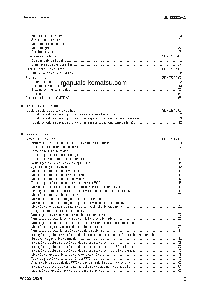 Protected: PC400-8(JPN) S/N 70001-UP Shop (repair) manual (Portuguese)