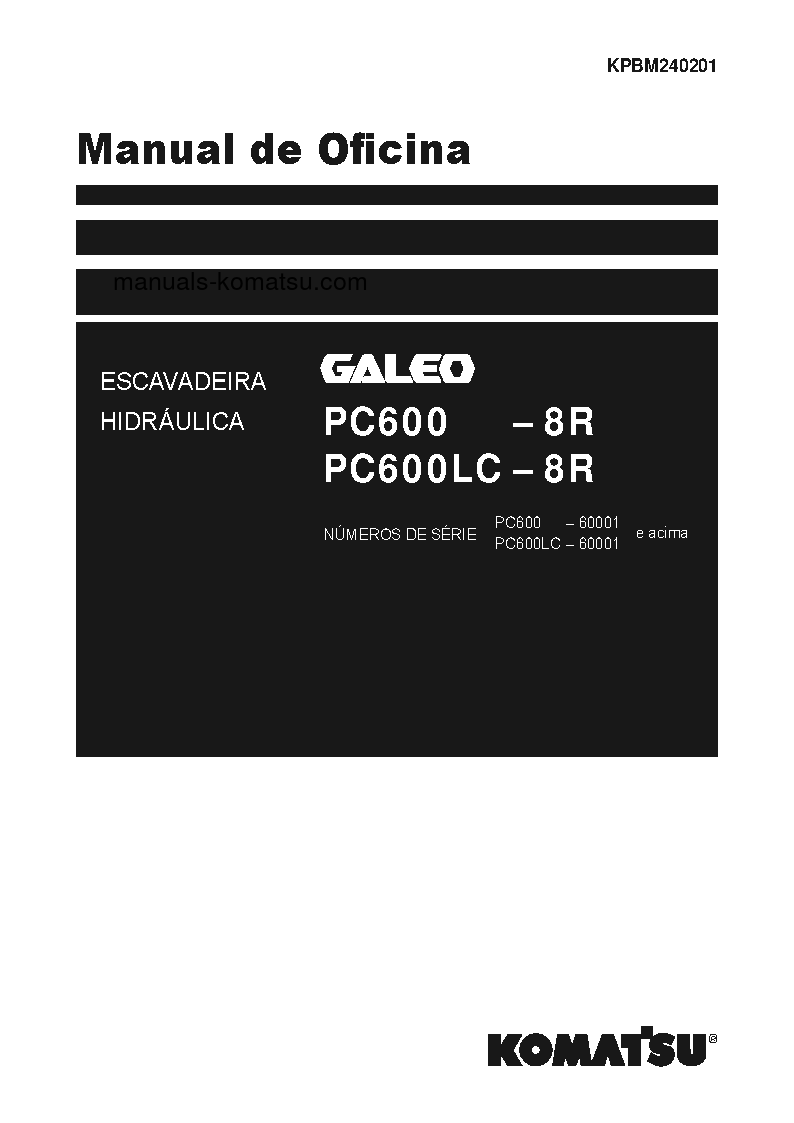 PC600LC-8(JPN)-R S/N 60001-UP Shop (repair) manual (Portuguese)