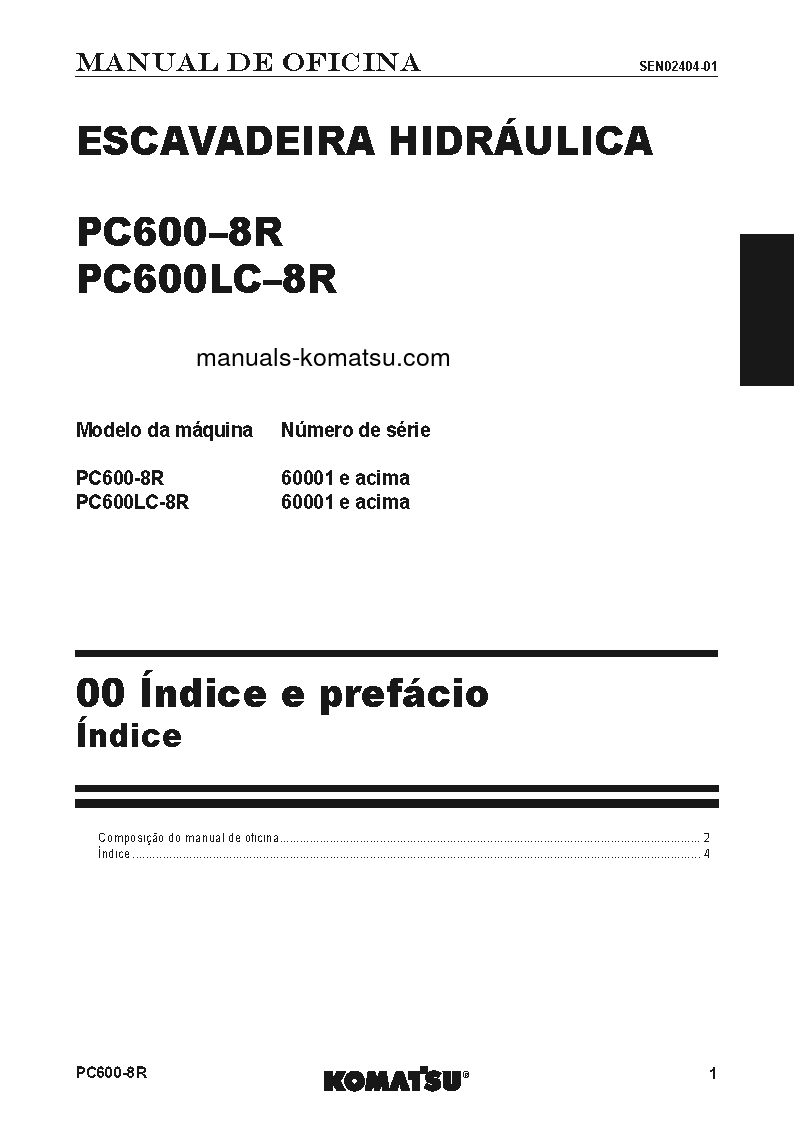 Protected: PC600LC-8(JPN)-R S/N 60001-UP Shop (repair) manual (Portuguese)