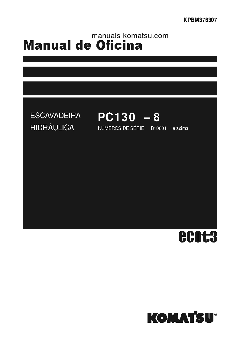 PC130-8(BRA) S/N B10001-UP Shop (repair) manual (Portuguese)