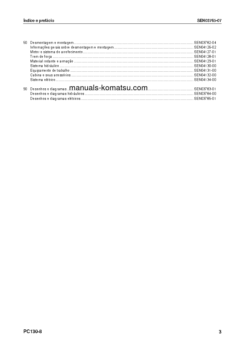 Protected: PC130-8(BRA) S/N B10001-UP Shop (repair) manual (Portuguese)