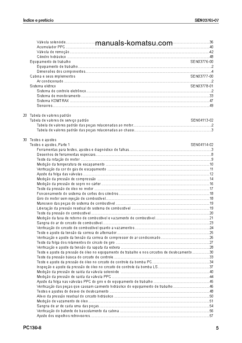 Protected: PC130-8(BRA) S/N B10001-UP Shop (repair) manual (Portuguese)