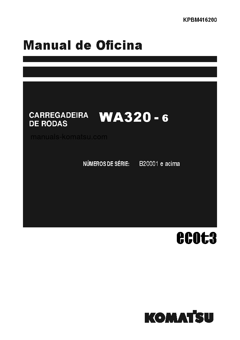 WA320-6(BRA) S/N B20001-UP Shop (repair) manual (Portuguese)