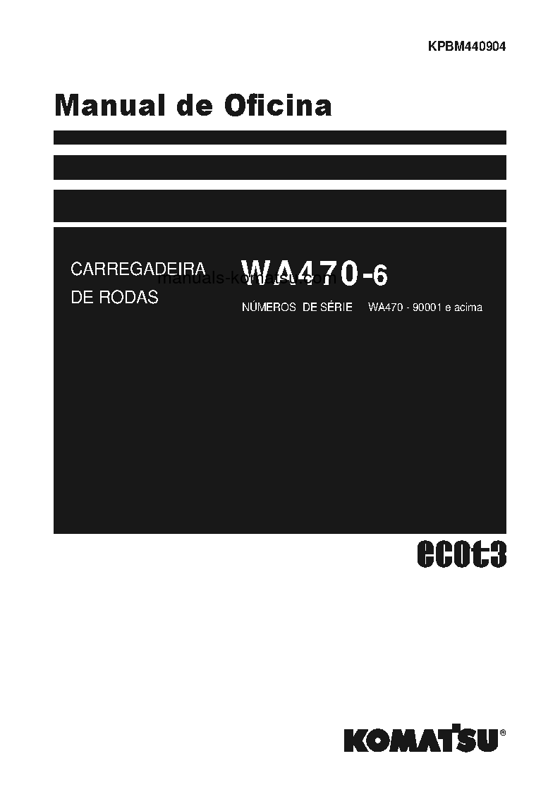WA470-6(JPN) S/N 90001-UP Shop (repair) manual (Portuguese)