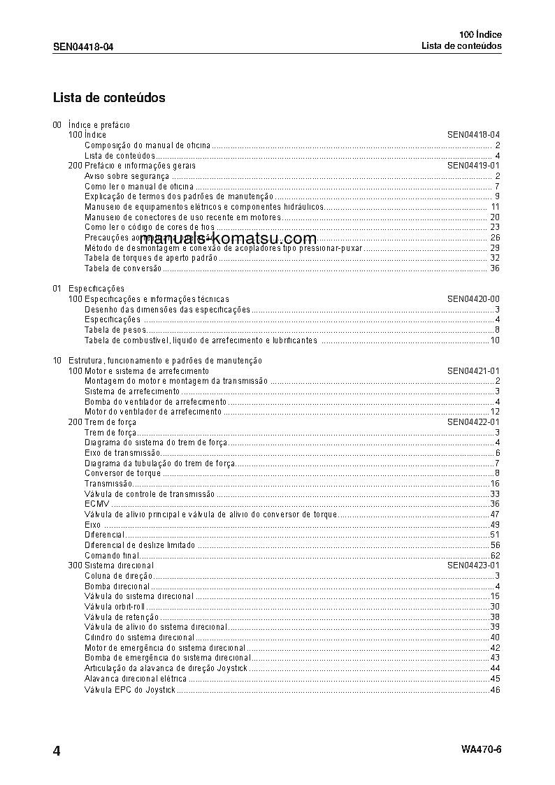 Protected: WA470-6(JPN) S/N 90001-UP Shop (repair) manual (Portuguese)